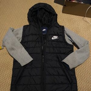 Nike Tech sportswear advantage 15 medium puffer vest 2 in 1 hoodie 806856-011